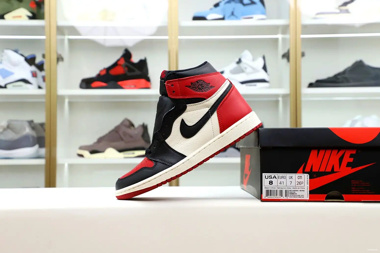 1 RETRO JORDAN 'BRED OG Kimikick AIR HIGH TOE' 0512